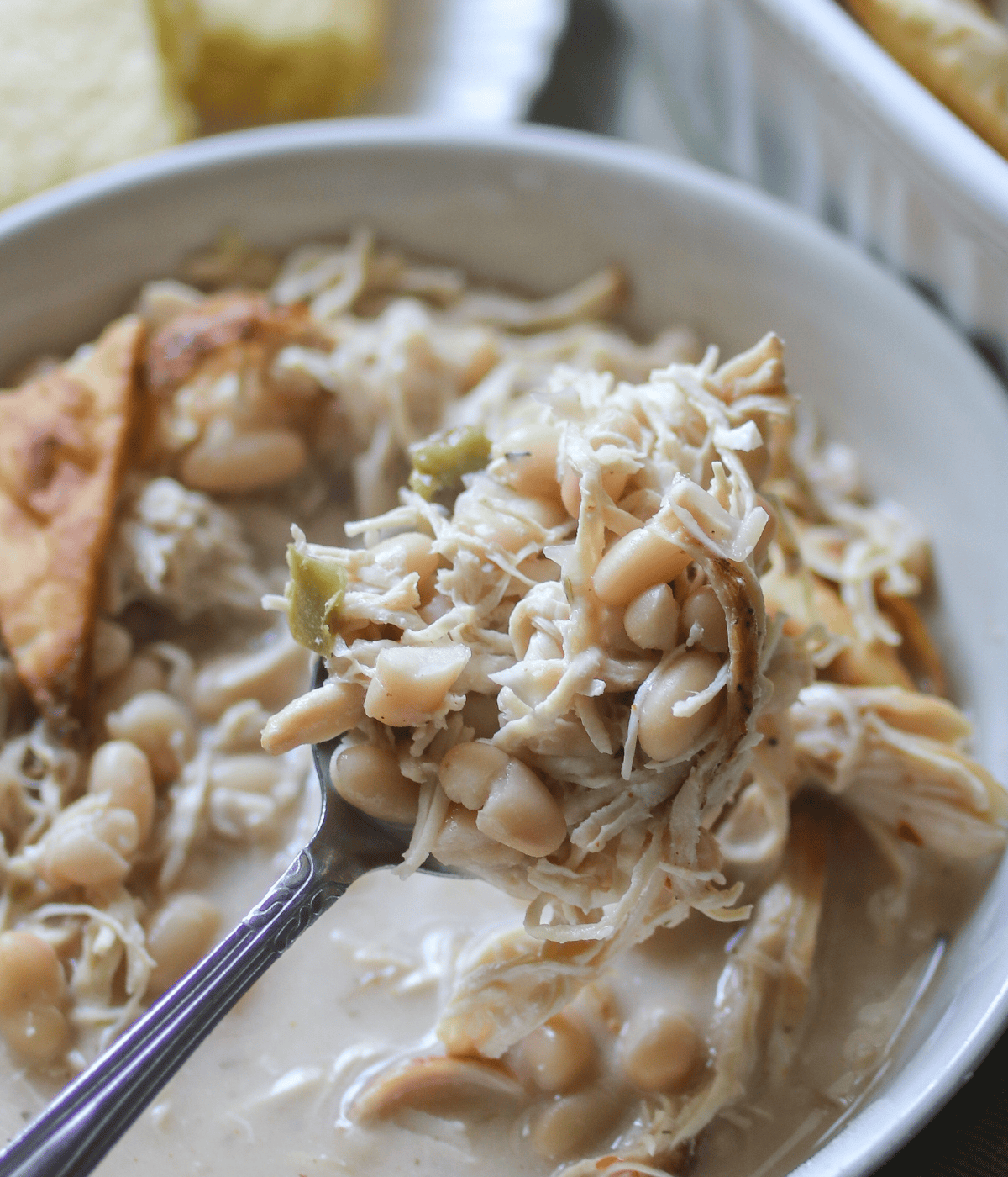 white chicken chili recipe by our little blue homestead